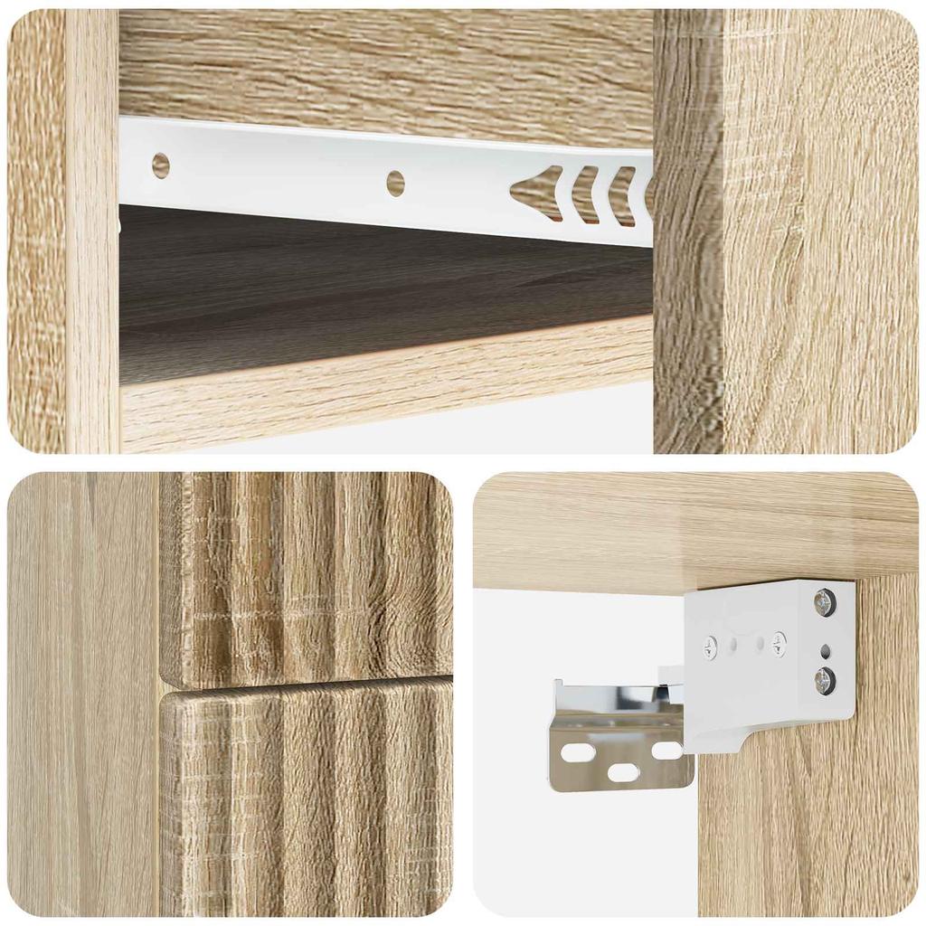Wall Mounted Nightstand 2 pcs Sonoma Oak 34.5 x 33 x 40 cm