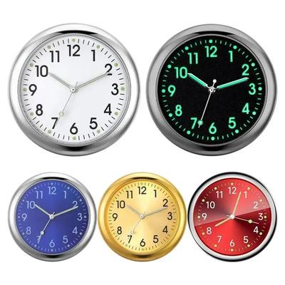 1pc Car Clock Mini Luminous Automobiles Internal Stick-On Digital Watch Clocks Auto Ornament
