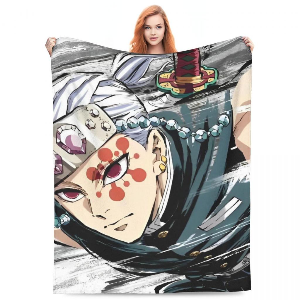 Zvukový pilíř Tengen Uzui Flanelová deka Anime Demon Slayer Vlastní přehoz na postel pohovku gauč 150*125cm Přikrývka