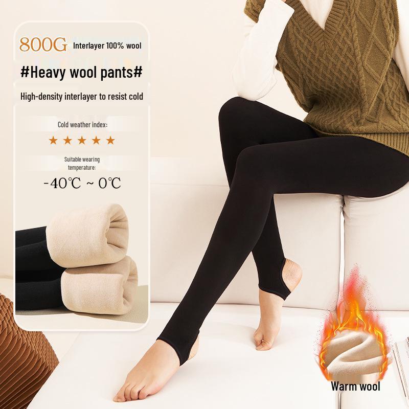 Women's Wool-Cotton Winter Leggings: Extra-Thick Velvet for -40°C Warmth