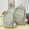 Solid Color Backpack Women's Large Capacity College Style Backpack Student Schoolbag