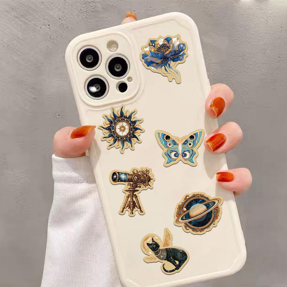 50pcs Vinyl Laptop Decals Aesthetic Cartoon Mysterious Fancy Universe Sticker for Luggage Guitar Phone Diary Waterproof Graffiti