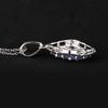 Tanzanite Marquise & White Topaz Pendant 925 Sterling Silver Rhodium