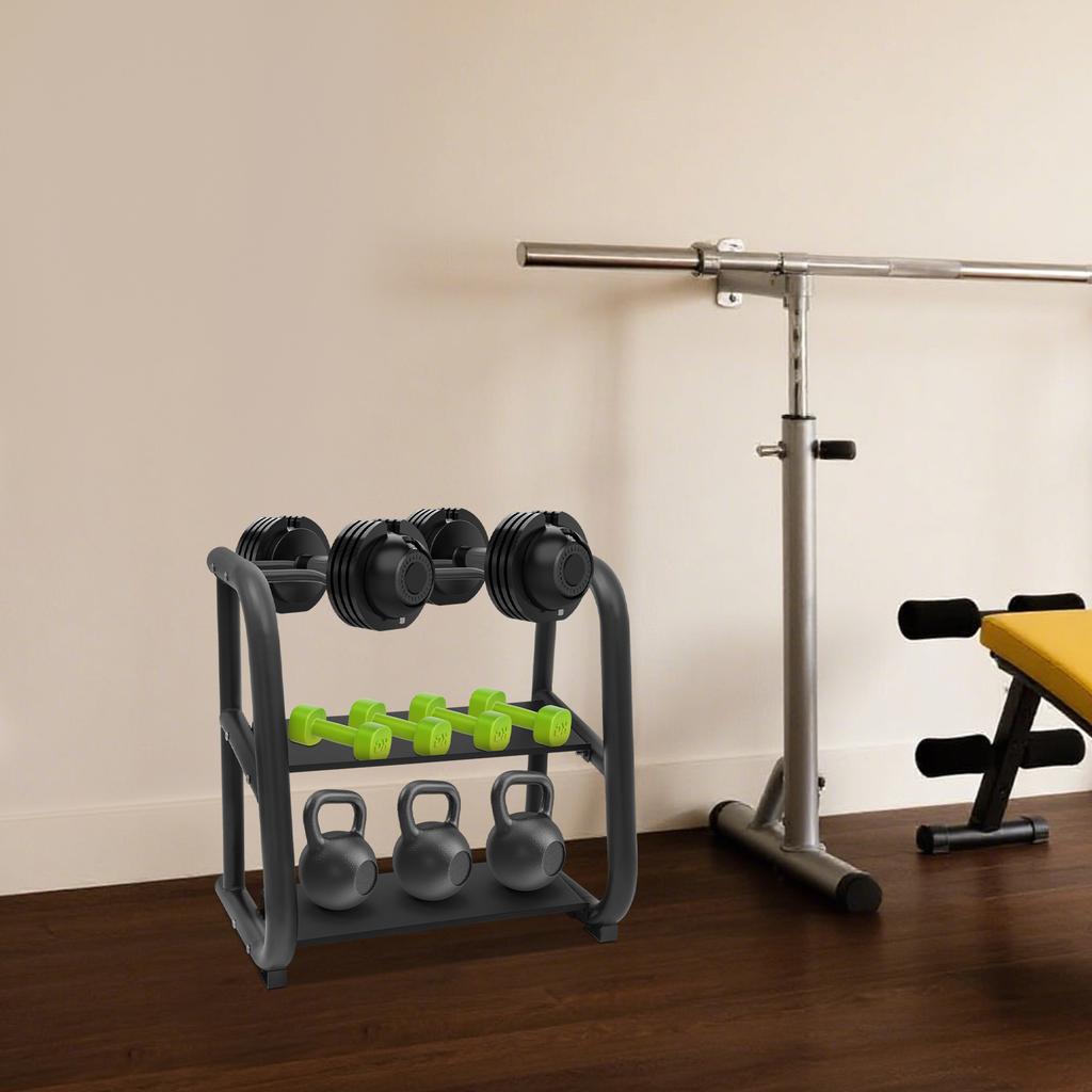 Robust Gym Equipment Organizer, Dumbbell Rack & Kettlebell Holder 220 Lbs Capacity for Weight Plates & Free Weights Organization