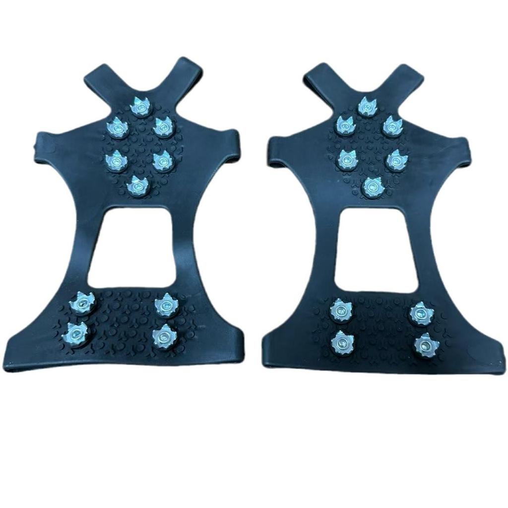 Outdoor 10-Tooth Ice Cleats - Anti-Slip Snow Shoe Covers with 10 Spikes for Skiing, Wear-Resistant for Ice and Snow Surfaces