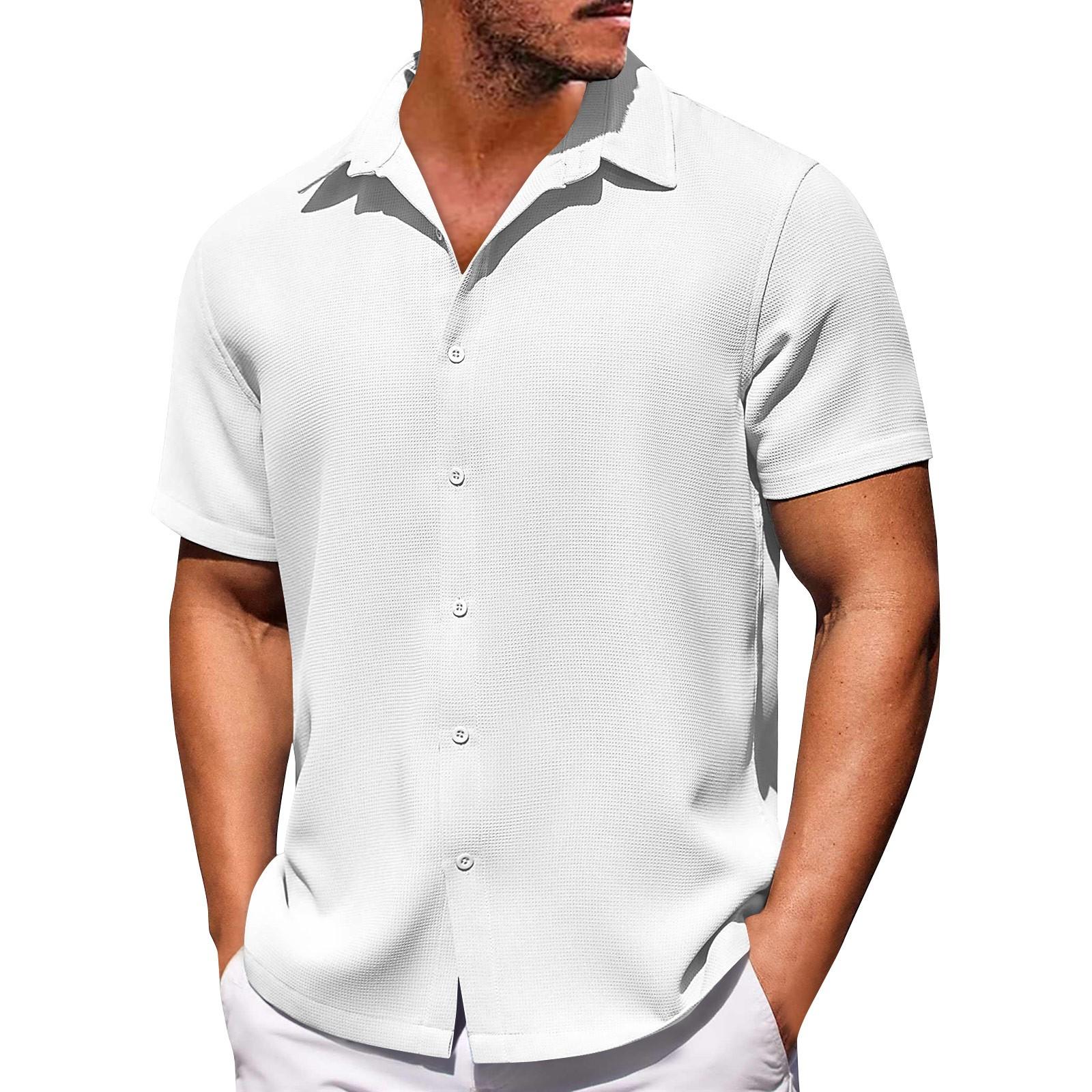 

Мужские однотонные рубашки с короткими рукавами на пуговицах. Мужские повседневные модные рубашки с короткими рукавами. XXL