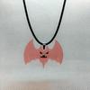 Acrylic Bat Pendant Necklaces for Women Girl Minimalist Rope Chain Choker Halloween Animal Necklace Jewelry Collier