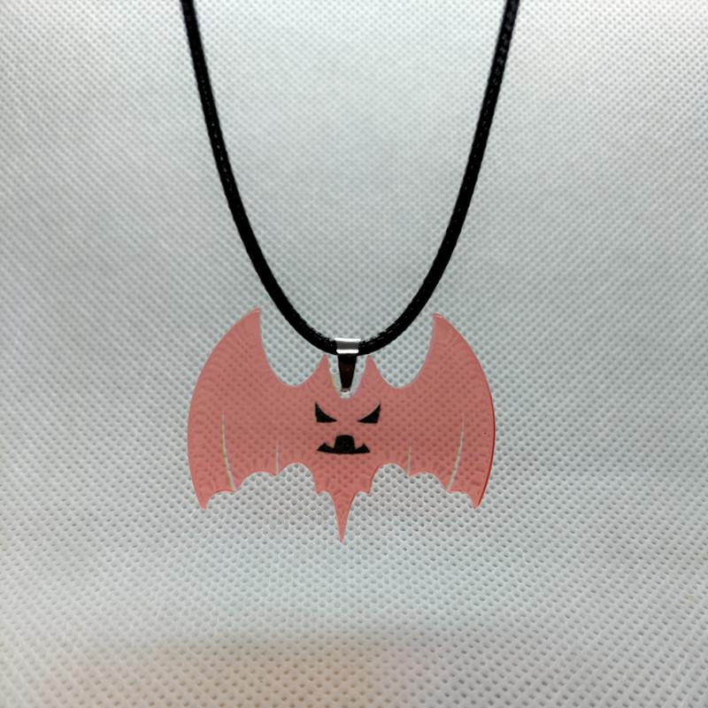 Acrylic Bat Pendant Necklaces for Women Girl Minimalist Rope Chain Choker Halloween Animal Necklace Jewelry Collier