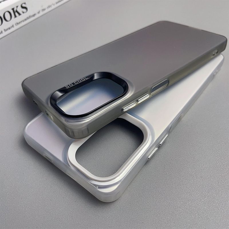 Matte Gradient Phone Case with Color-Block Lens Frame for Infinix HOT 60 5G 60i Pro Pro+ 50 4G 50i 40 40i 30i NFC 30 Play 20s 20 PLAY 12i 12