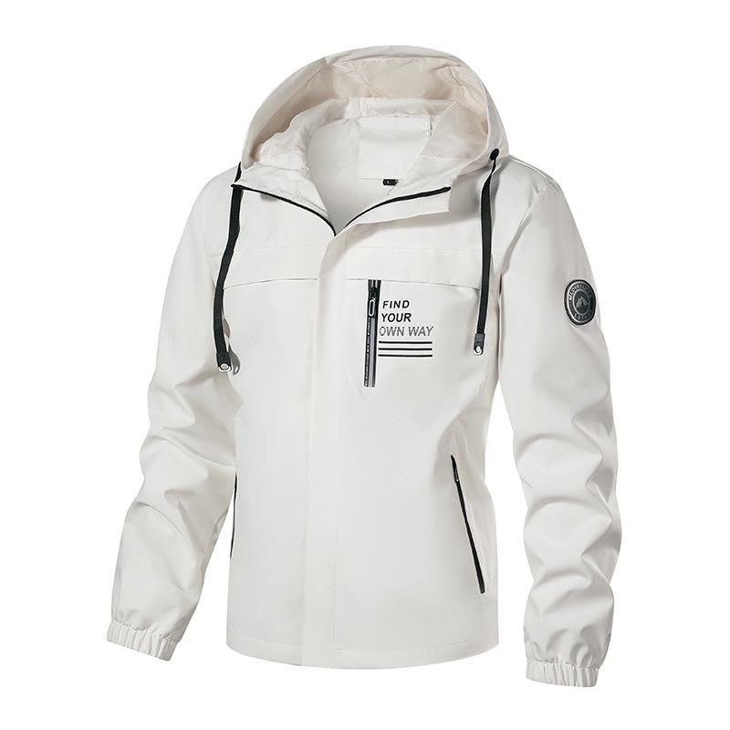 

Men’s Fleece-Lined Waterproof Workwear Jacket with Hood - Autumn/Winter Warm Outerwear M