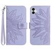 HT04 For Samsung Galaxy A06 4G Case Sunflower Leather Wallet Phone Cover with Wrist Strap