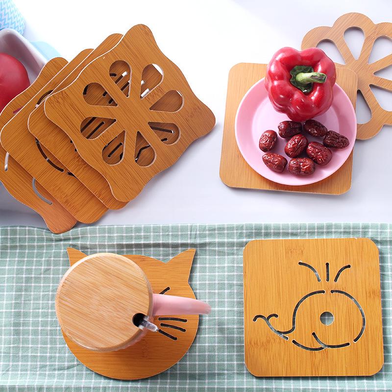Italian-Style Anti-Scald Solid Wood Placemat and Non-Slip Coaster Set
