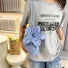 Cute Plaid Flower Crossbody Bag Portable Ins Shoulder Bag Casual Flower Drawstring Bag  Travel
