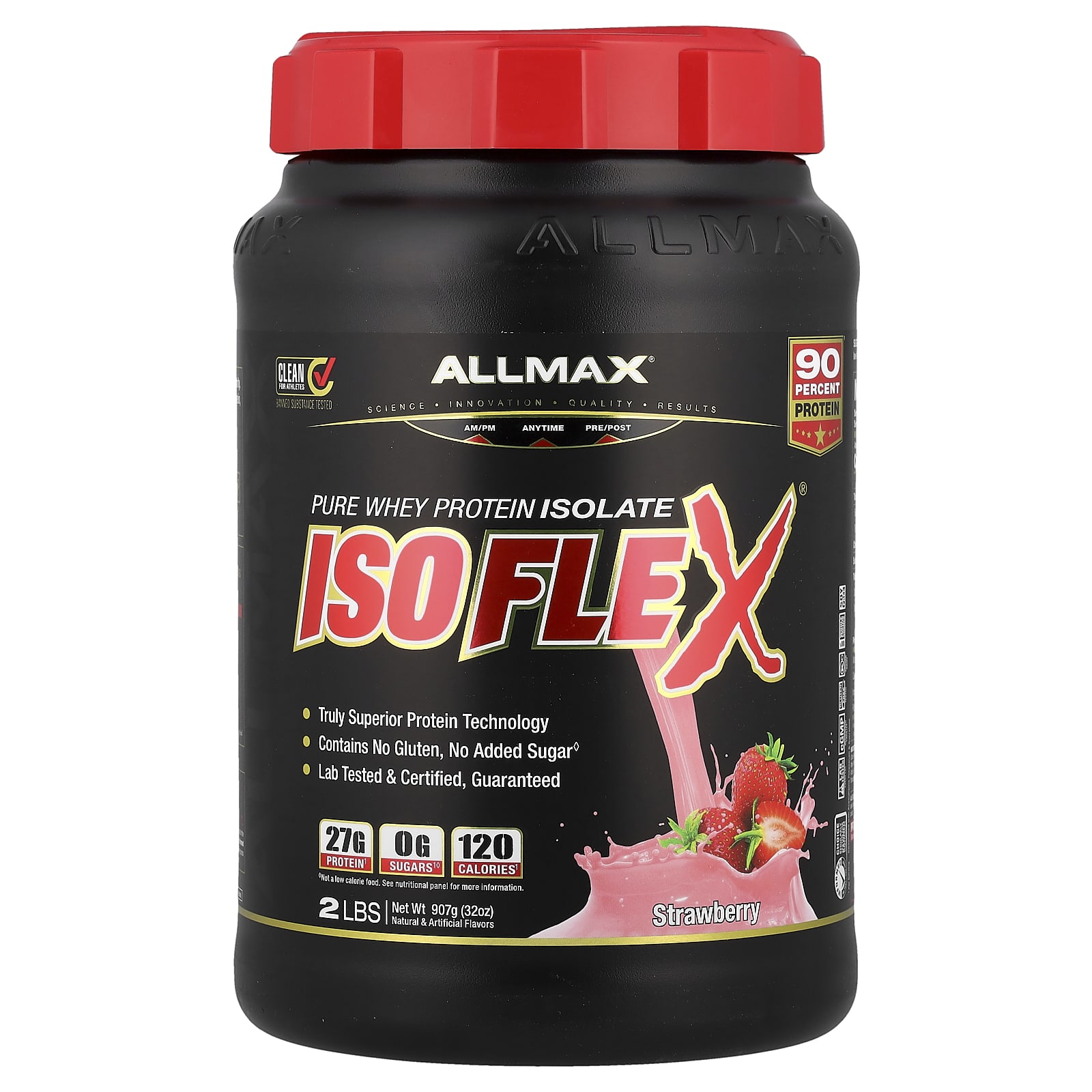 

Isoflex, Pure Whey Protein Isolate, Strawberry Flavor, 907G (2Lb)