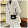 Vintage Solid Color Small Square Shoulder Bag With Chain For Daily Casual Use