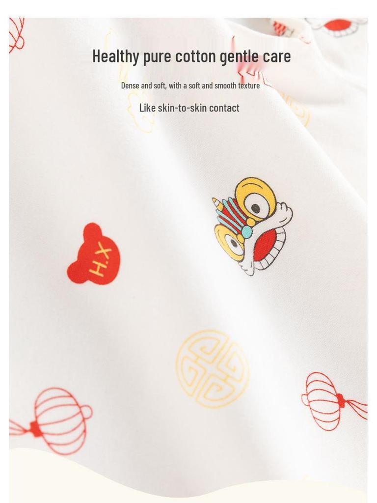 Newborn Chinese Style Cotton Long Sleeve Romper