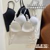 Ice silk sexy deep V suspender vest women's summer integrated chest pad Spice girls wear tube top bottoming shirt thin