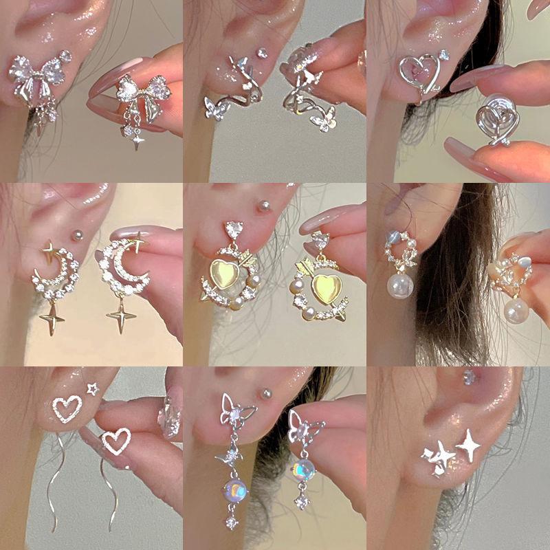 S925 Silver Needle Pearl Flower Stud Earrings - High-End Retro Jewelry for Autumn/Winter