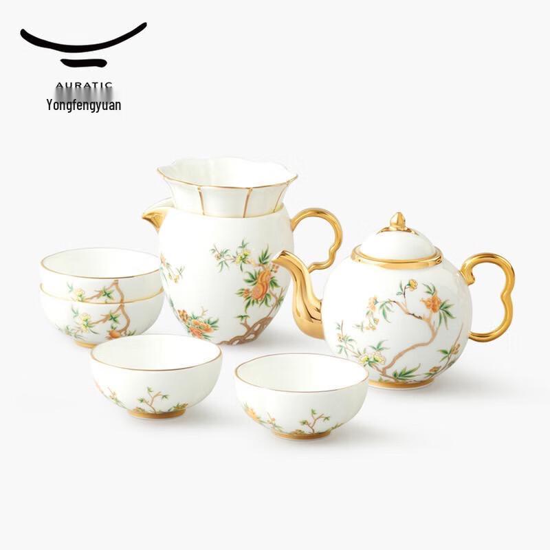 

Yongfengyuan Madam Porcelain Pomegranate Garden 8-Piece Tea Set