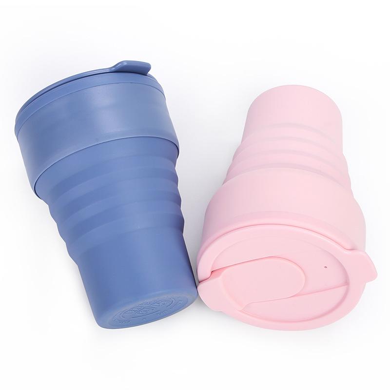 American Coffee Cup Portable Outdoor Travel Traveling Mug Folding Environmentally Friendly Silicone Water Bottle Compression Pocket Cup