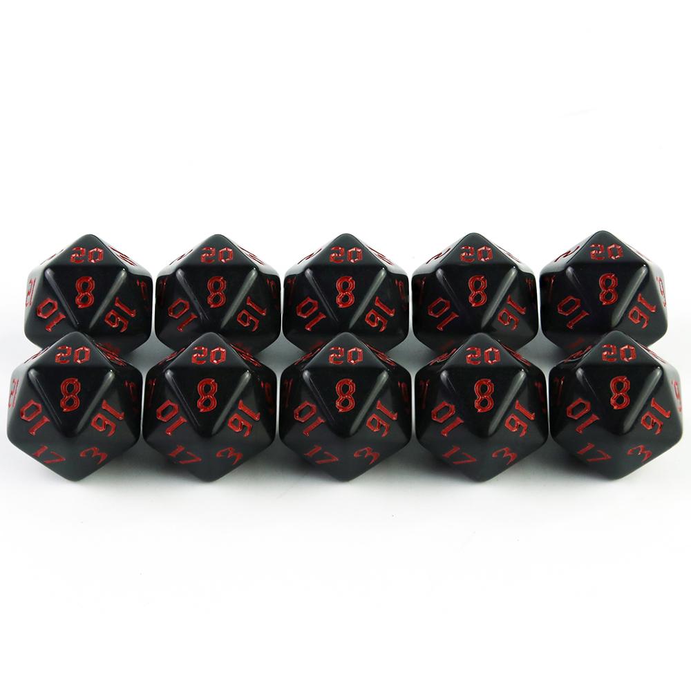 10pcs Opaque Digital Dice Polyhedral D20 Dice Set DND RPG Table Game Dice