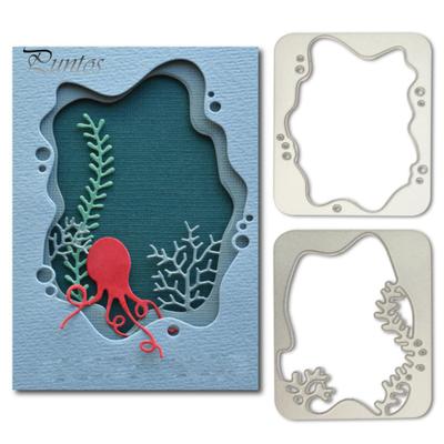 2 Pezzi Fustelle da Taglio Fai da Te Cornice Erba Acquatica Arte Album Fotografico Fai da Te Stencil per Goffratura