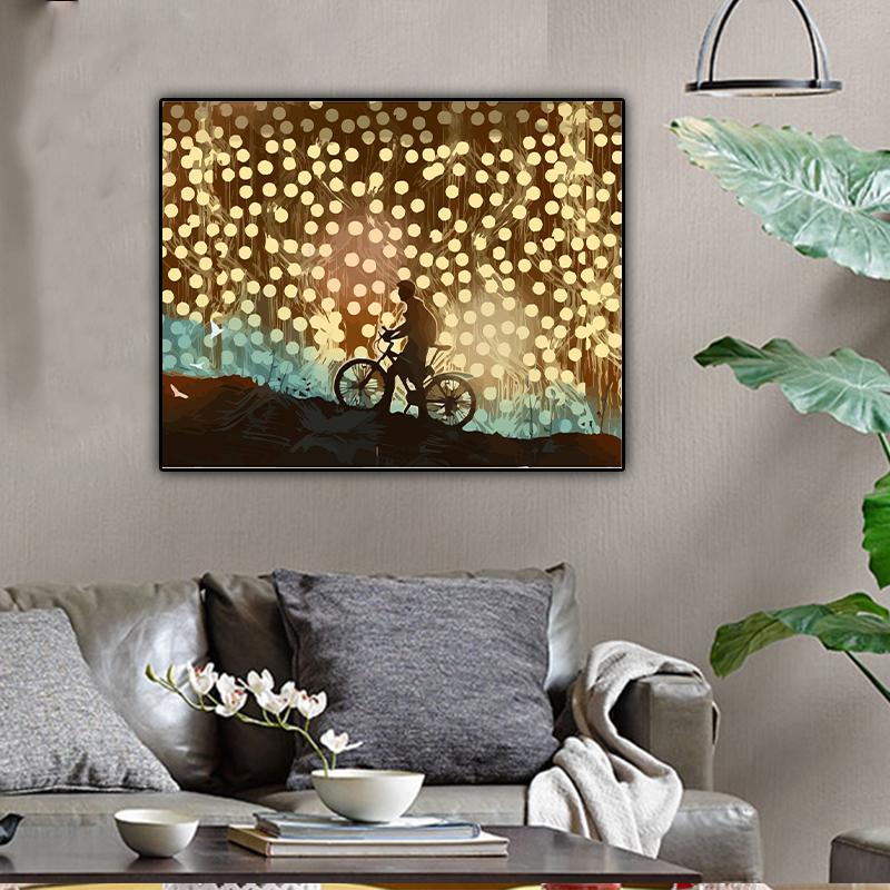 40x50cm Sayıya Göre Boyama lamba ışığı Tuval Üzerine Çizim Bisiklete binmek Resim Yetişkin Ev Dekorasyonu için El Boyalı Kendin Yap