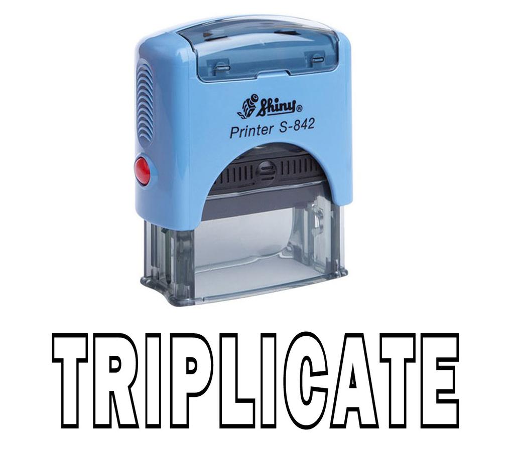TRIPLICATE Self Inking Rubber Stamp Custom Shiny Office Stationary Stamp