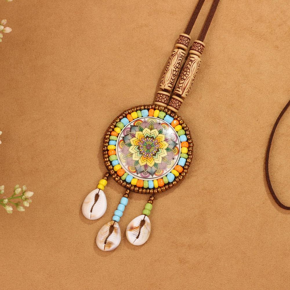 Bohemian Ethnic Retro Necklace, Sweater Chain, Tassel Pendant, European and American Bright and Fashionable Accessories