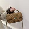 Light luxury texture rhombus portable small square bag women's fashion popular simple shoulder bag versatile chain messenger bag