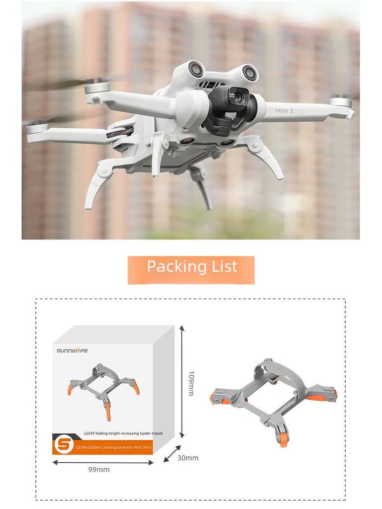 Sunnylife Mini 3 Pro Pliabil Înălțat Suport cu Eliberare Rapidă Trepied