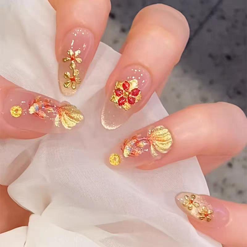 

Chinese Koi 3D Embossed Nail Art - Handmade New Year Style Small