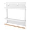 Household MultiFunctional Folding Magnet Refrigerator Rack Hanging Storage Rack (Black)