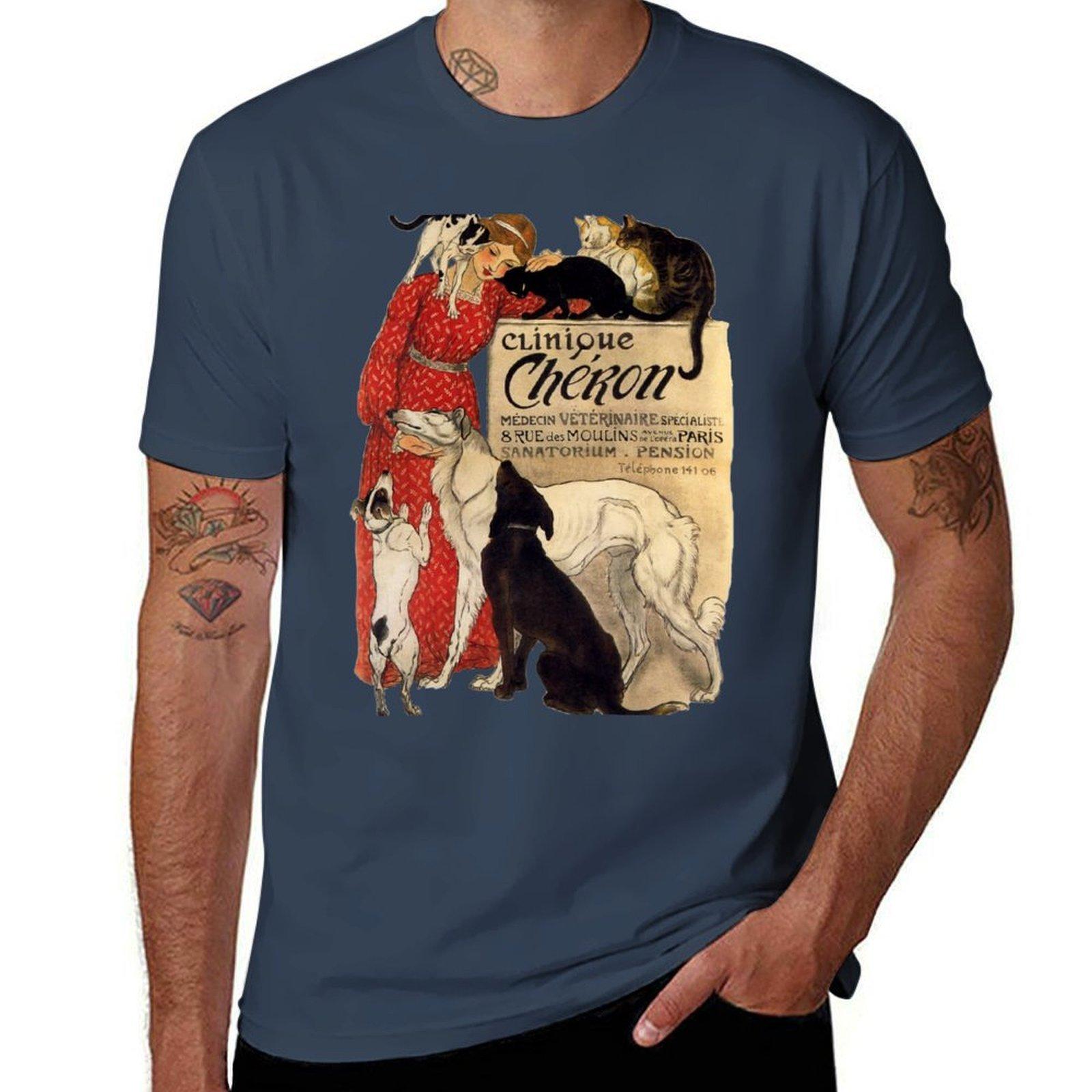 Clinique Cheron Vintage Borzoi Art TShirt Urban Style Print TShirt S