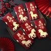 6pcs Cute Horse Year Red Envelopes Traditional Lucky Money Pockets Red Bag  Spring Festival