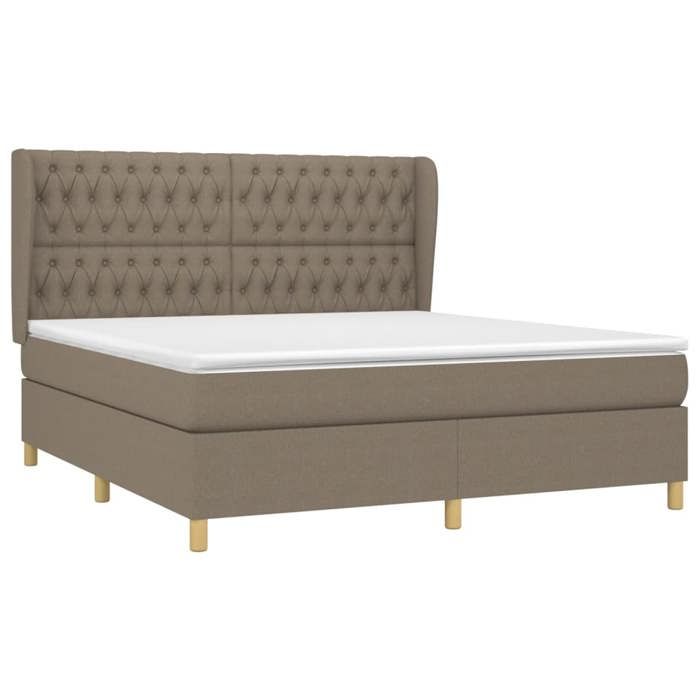 Maison Exclusive - Sommier à lattes de lit avec matelas Taupe 180x200 cm Tissu