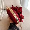 Red Flower Clutch Purse Women Round Evening Bag Crystal Diamond Wedding Silk Handbag Exquisite Chain Shoulder Bags