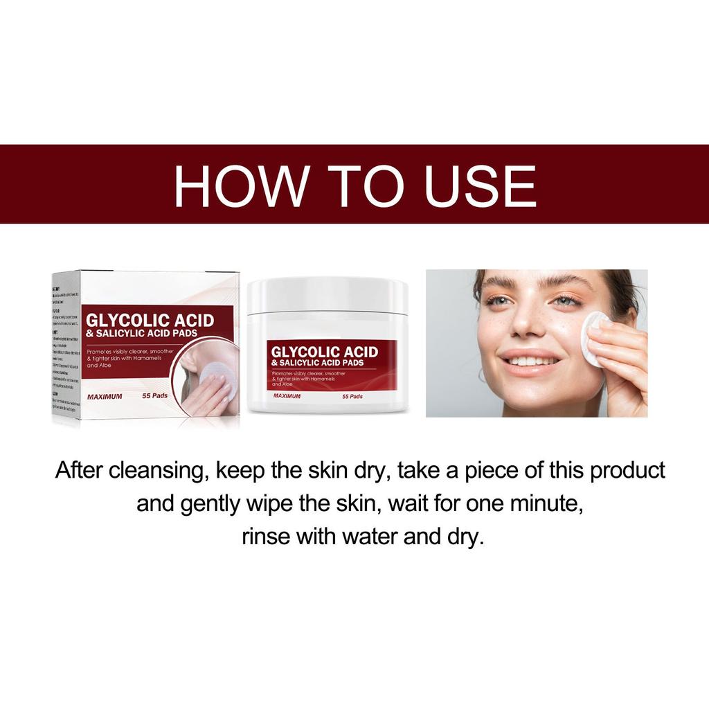 Dual-textured Facial Toning Pads For Exfoliation And Pore Reduction Contains Salicylic Suitable For All Skin Types 1ml 55pads