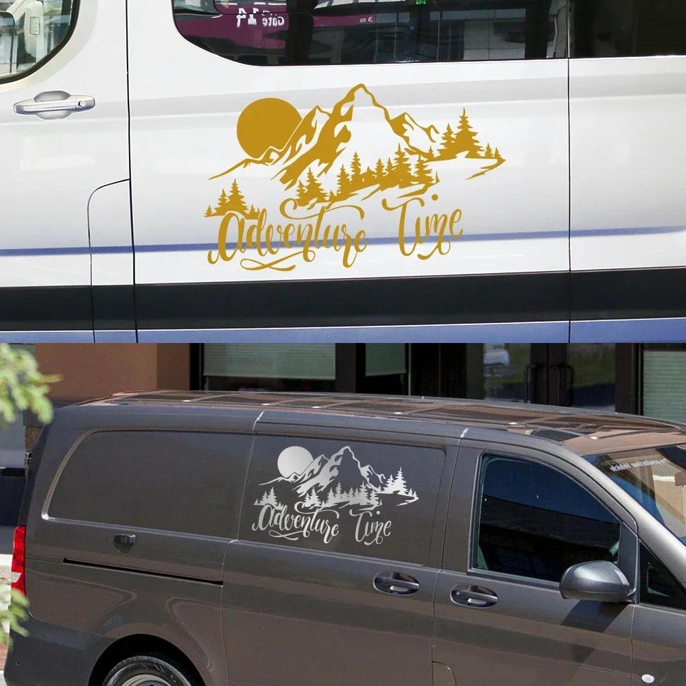 Auto Abenteuer Berg Dekor Aufkleber Für Wohnmobil SUV Wohnwagen Wohnmobil RV Vanlife Dekor Aufkleber Abdeckung Auto Tuning Zubehör