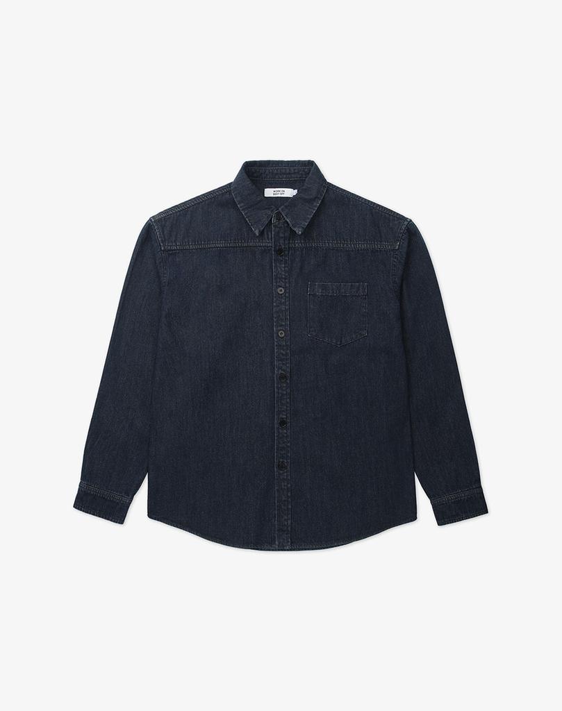 WORK ON BODY OFF Wide Overfit Denim Shirt [Indigo]