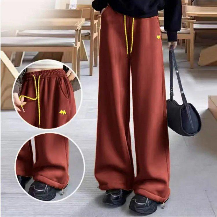 Herbst Damen Jogginghose: Vielseitig, mit Bündchen, Kordelzug, gerades Bein, Freizeitkleidung