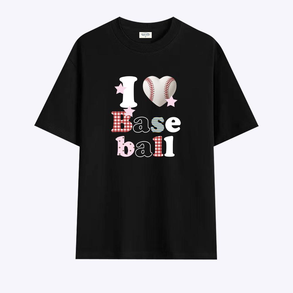 Wideusseom Love Format I Love Baseball T-Shirt (Type A)