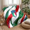 Italy Football Printed Flannel Blanket Skin Friendly Warm Decorative Throw for Indoor Couch Bed Daily Use