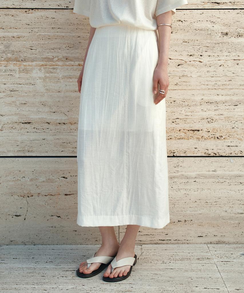 Siyajyu Sist9062 Breeze Wrinkle Skirt_Ivory
