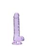 Dildo with Suction Cup and Testicles Crystal Clear Realrock 18Cm Purple