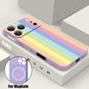 Magnetic For Magsafe Case For iPhone 17 Pro Max Colorful Stripe Dots Print Soft Silicone Phone Back Cover For iPhone 16 15 14 13 Pro Max 16e 17e
