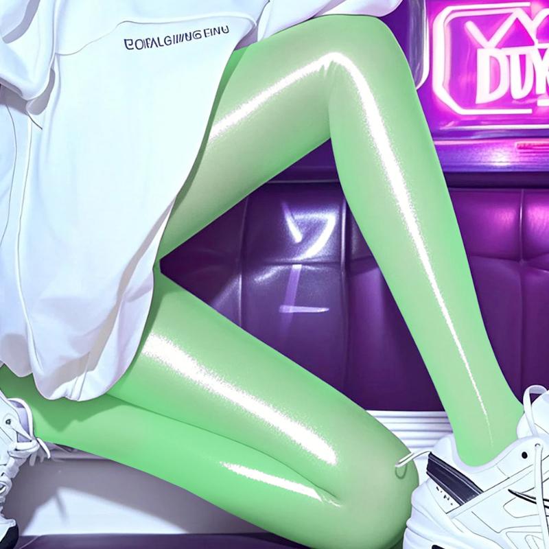 1Pair Nylon Oil Shiny Bright Color Dating Pantyhose Sexy Couple Erotic Cosplay Lingerie Women's Stockings