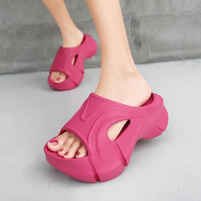 Fashion 2025 Women's 7cm Platform Sandals Thick Cushioned Flip Flops Elastic Wedge Cloud Comfort Summer Beach/Casual Walking Footwear