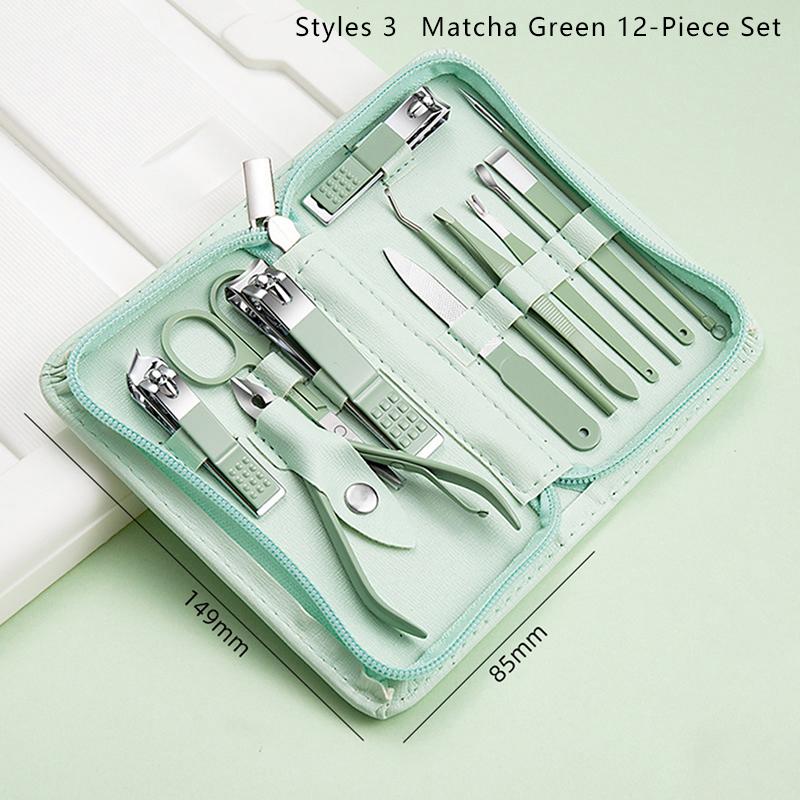 7/9/10/12/16/18/22/26pcs Nail Knife Set Stainless Steel Beauty Set Zipper Bag Manicure Knife Planer Nail Pliers Manicure Tools