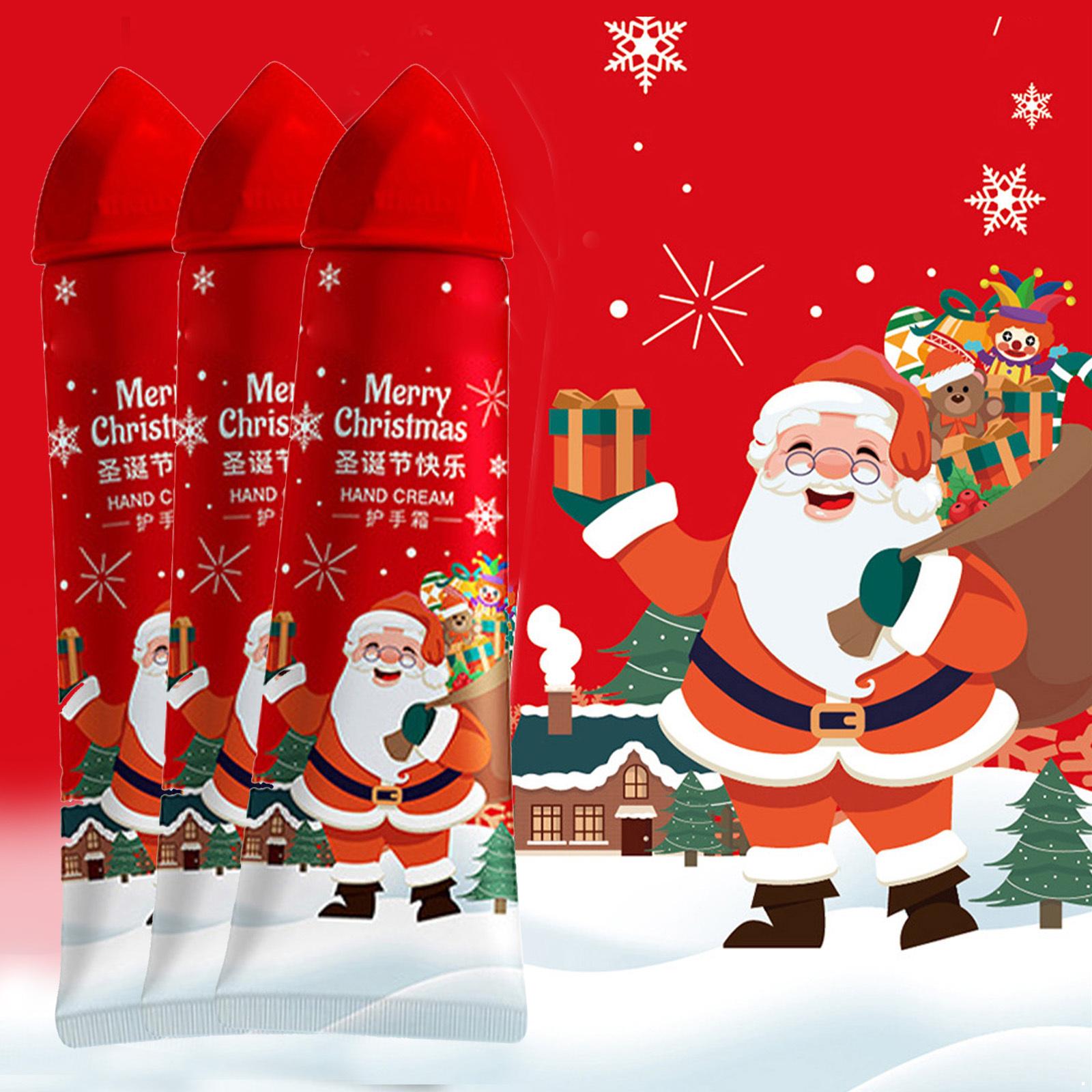 

Набор рождественских подарков из 3 штук, дорожный формат, крем для рук, зимний увлажняющий лосьон для сухой потрескавшейся кожи, питательный уход за руками One Size